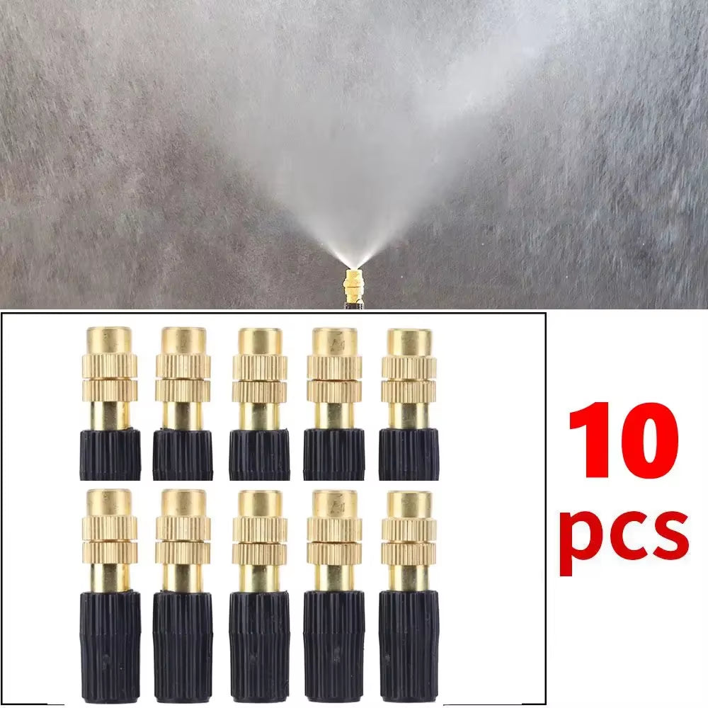 50-1Pcs 4/7PVC Outdoor Misting Cooling System Garden Irrigation Watering 1/4'' Brass Atomizer Adjustable Garden Micro Sprinklers