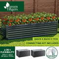 Green Fingers Raised Garden Bed 320X80X77Cm Planter Box Container Galvanised