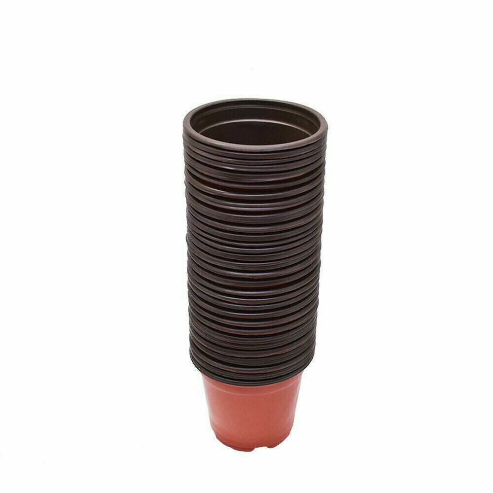 100 PCS 12Cm Plastic Plant Flower Pots Nursery Seedlings Container Flowerpot
