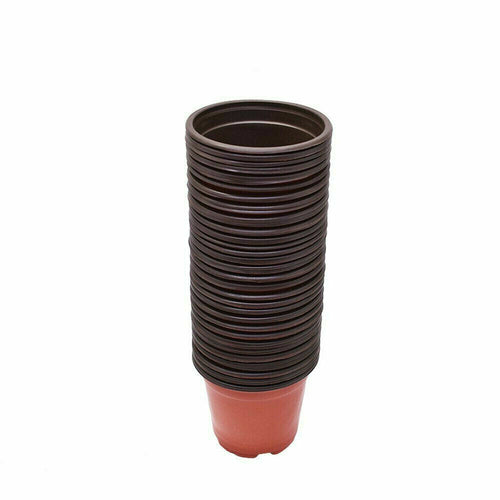 100 PCS 12Cm Plastic Plant Flower Pots Nursery Seedlings Container Flowerpot