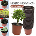 100 PCS 12Cm Plastic Plant Flower Pots Nursery Seedlings Container Flowerpot