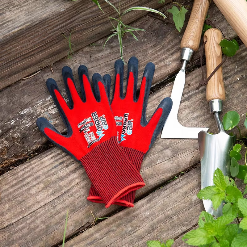 1 Pairs Gardening Gloves for Women & Men Nitrile Coated Garden Gloves Protect against Cuts and Dirt Breathable Stretchable Nylon