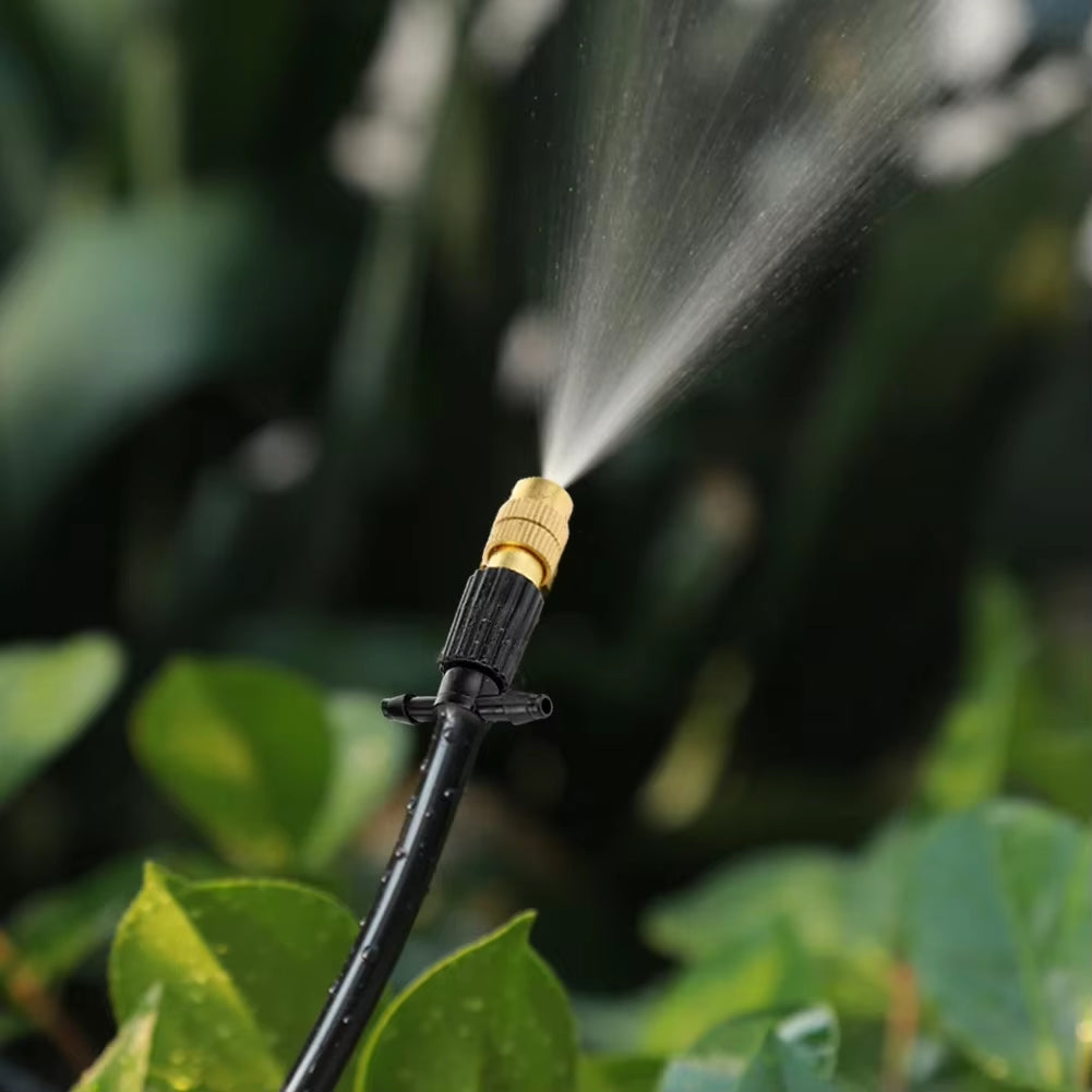 50-1Pcs 4/7PVC Outdoor Misting Cooling System Garden Irrigation Watering 1/4'' Brass Atomizer Adjustable Garden Micro Sprinklers