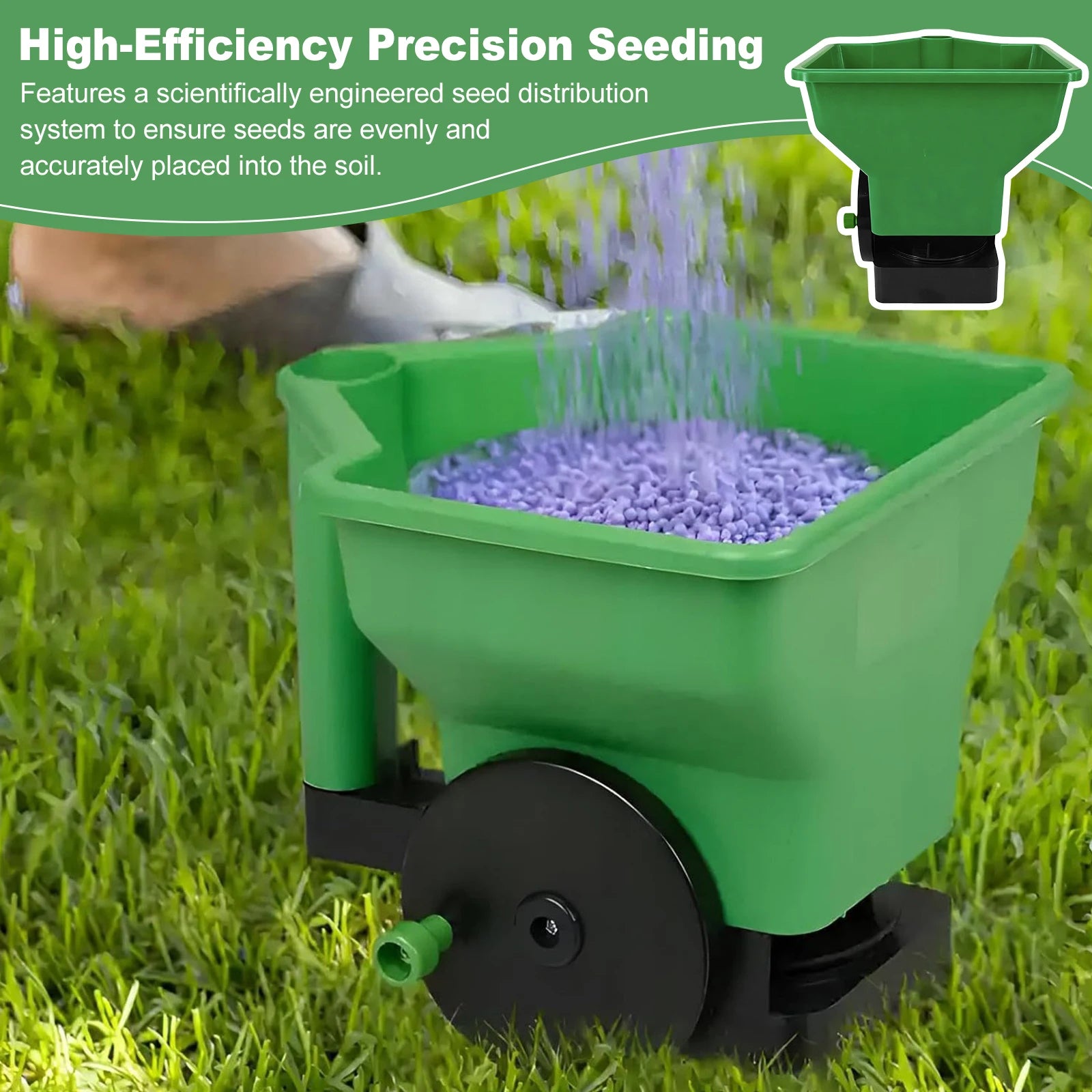 Handheld Fertilizer Spreader Electric Seeder Automatic Fertilizer Spreader Rechargeable Garden Power for Grass Seed/Fertilizer