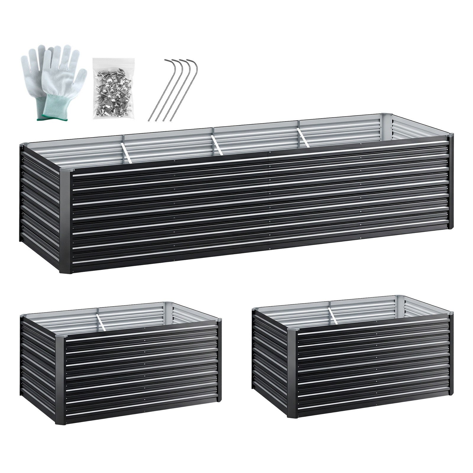 Green Fingers Raised Garden Bed 320X80X77Cm Planter Box Container Galvanised