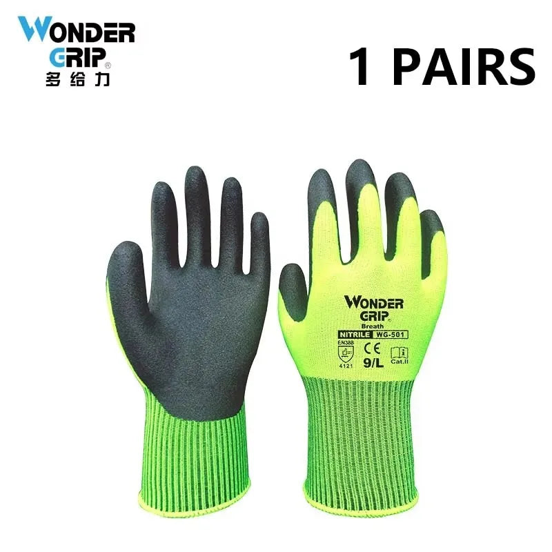 1 Pairs Gardening Gloves for Women & Men Nitrile Coated Garden Gloves Protect against Cuts and Dirt Breathable Stretchable Nylon