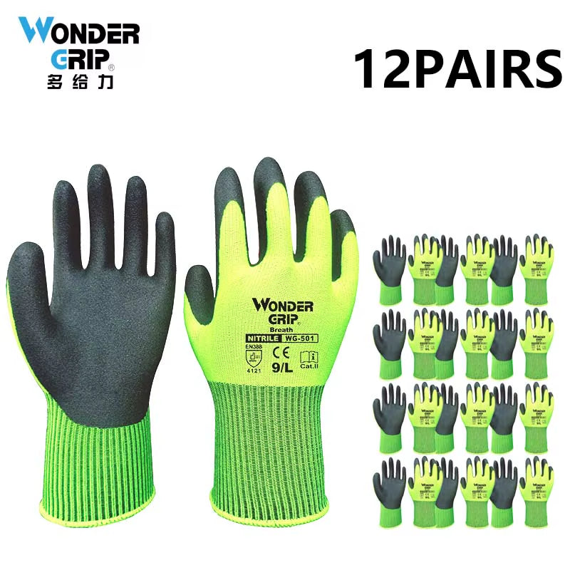 1 Pairs Gardening Gloves for Women & Men Nitrile Coated Garden Gloves Protect against Cuts and Dirt Breathable Stretchable Nylon
