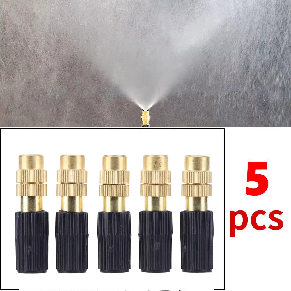 50-1Pcs 4/7PVC Outdoor Misting Cooling System Garden Irrigation Watering 1/4'' Brass Atomizer Adjustable Garden Micro Sprinklers