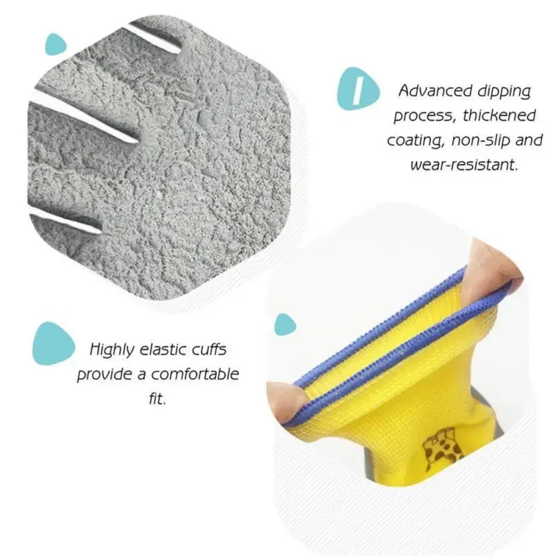 Kids Durable Waterproof Garden Work Gloves Non-Slip Children Safety Yard Work Gloves Portable Garden Supplies Gardening Gloves