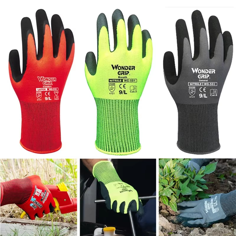 1 Pairs Gardening Gloves for Women & Men Nitrile Coated Garden Gloves Protect against Cuts and Dirt Breathable Stretchable Nylon
