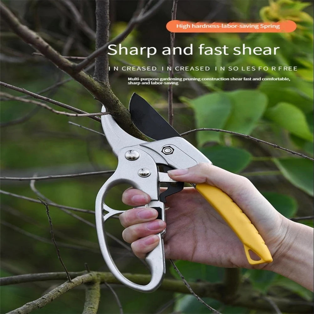 Heavy Garden Pruning Shears with SK-5 Metal Blade Handheld Pruning Shears Secateurs Cutting Tool for Garden Plants Tree Flowers